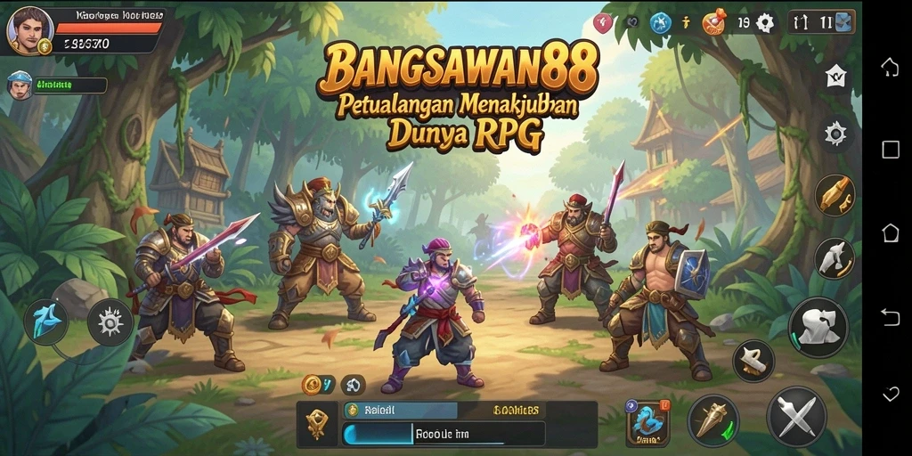 Gameplay BANGSAWAN88 menampilkan pertarungan dan eksplorasi dunia yang luas.