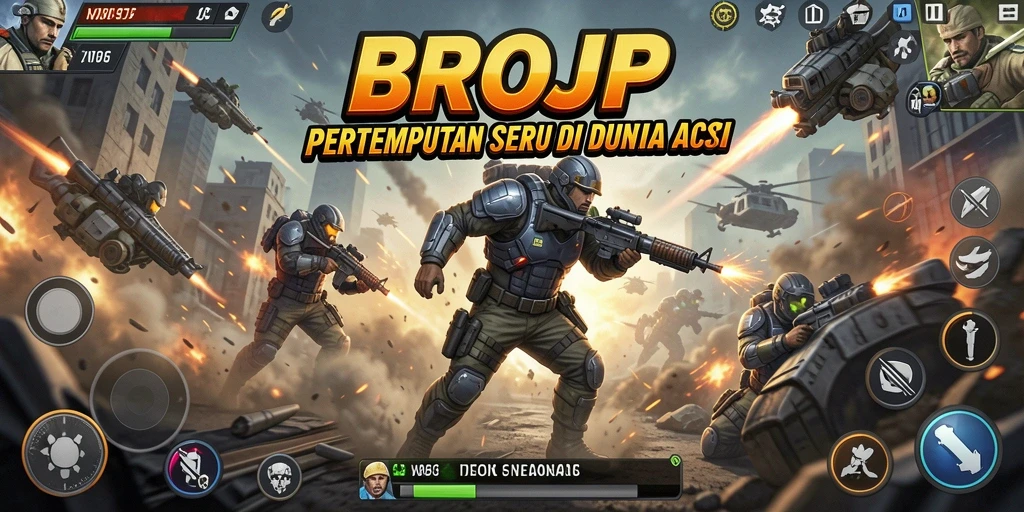 Tampilan gameplay seru dari BROJP di arena pertempuran.