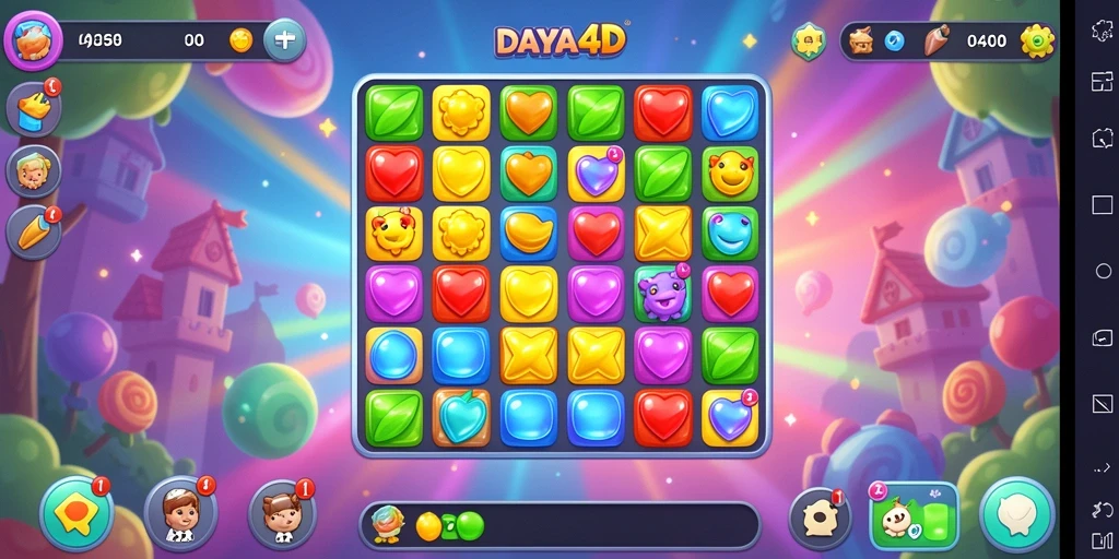 Tangkapan layar menunjukkan gameplay seru dalam DAYA4D dengan warna-warni menarik.