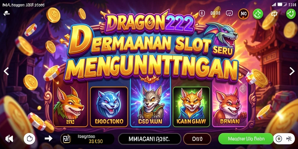 Tampilan gameplay Slot DRAGON222 yang menarik dengan tema naga.