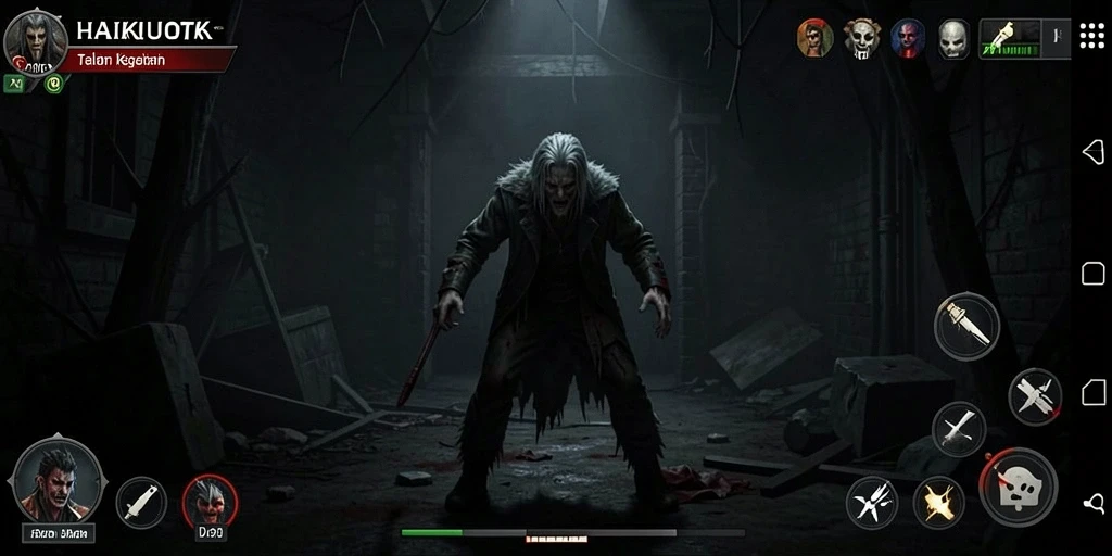 Tampilan gameplay HAIKUOTK yang menyeramkan dan menarik.