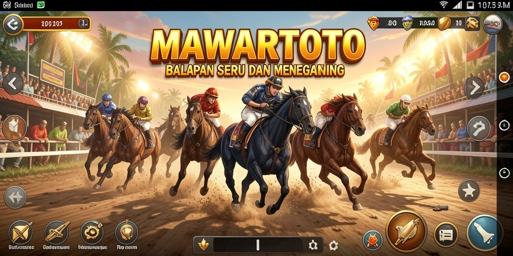 Tampilan gameplay seru dalam balapan MAWARTOTO yang penuh aksi.