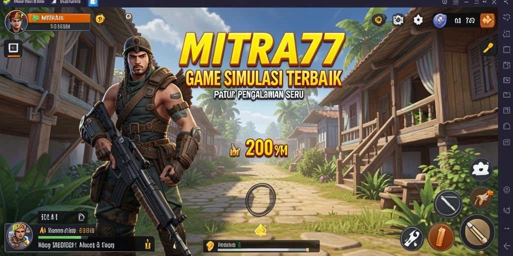 Screenshot gameplay MITRA77 yang menampilkan aktivitas seru dalam simulasi.