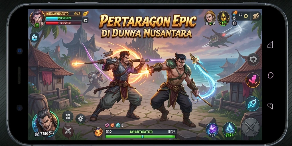 Tampilan seru dari pertarungan karakter di NUSANTARATOTO.