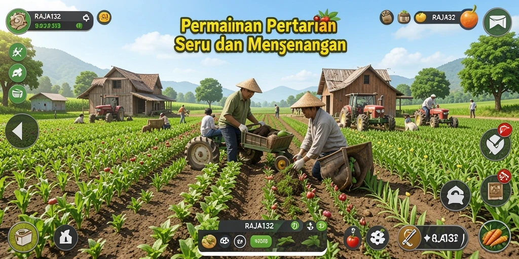 Tampilan screenshot utama RAJA132 menunjukkan keindahan pertanian yang realistis.