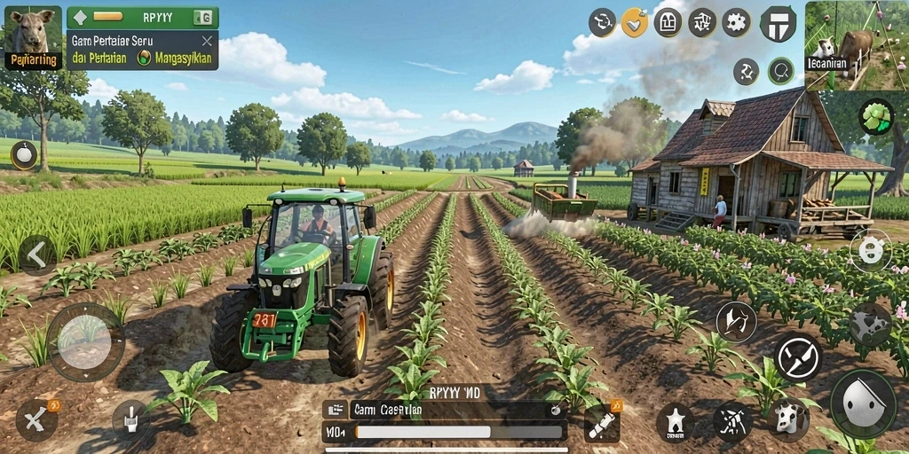 Gameplay seru RPYYY dengan aktivitas pertanian yang menarik.