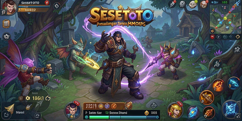 Tampilan layar permainan SESETOTO yang menampilkan aksi MMORPG seru.