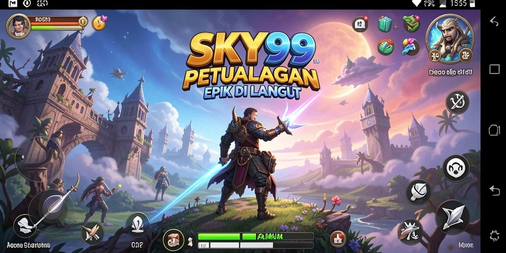 Tangkapan layar dari gameplay <strong>SKY99</strong> menampilkan pemandangan menakjubkan dan aksi seru.