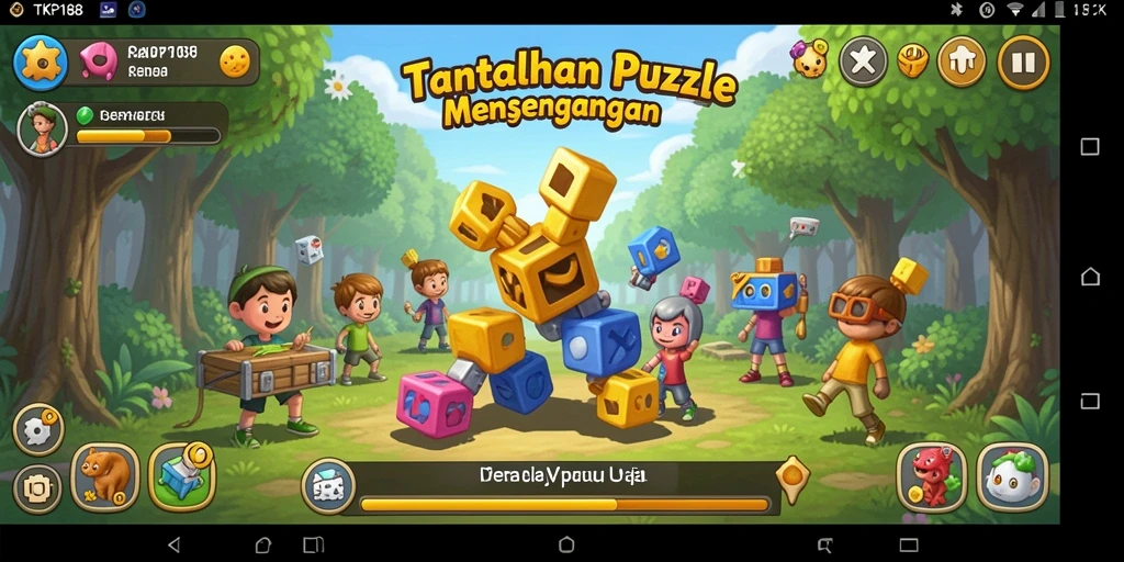 Tampilan gameplay TKP188 dengan berbagai teka-teki menarik.