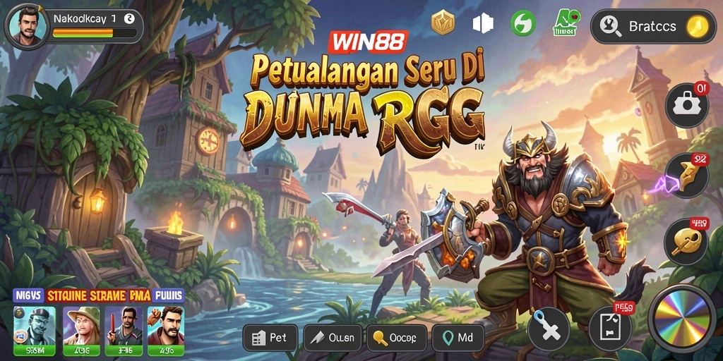Screenshot gameplay WIN88 menampilkan pertempuran seru dalam dunia RPG.