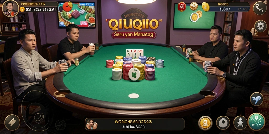 Tampilan gameplay seru dalam WONGTOTO yang menampilkan duel QiuQiu.